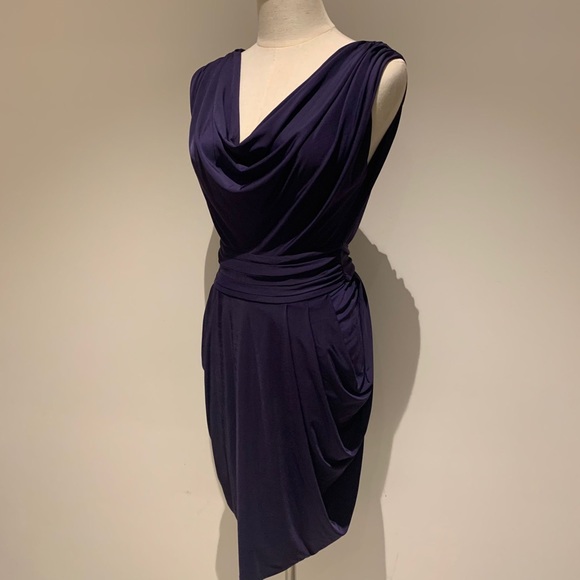 Wayne Cooper Drape Dress In Purple - Picture 4 of 11